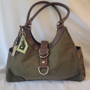 Chaps Olive and Brown Shoulder Bag